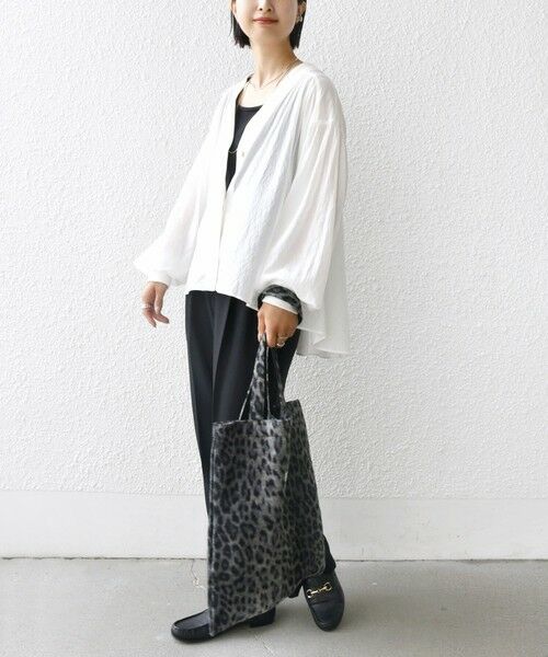 SHIPS / シップス カーディガン・ボレロ | 【WEB限定】〈手洗い可能〉シアー Vネック フレア シャツ カーディガン | 詳細1