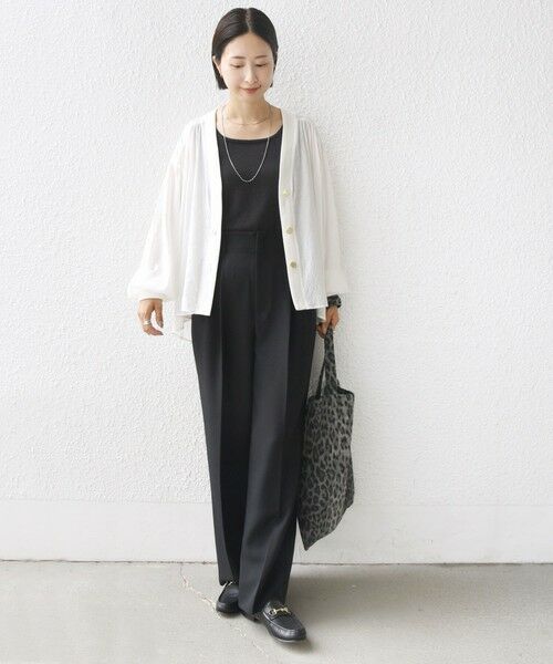 SHIPS / シップス カーディガン・ボレロ | 【WEB限定】〈手洗い可能〉シアー Vネック フレア シャツ カーディガン | 詳細10