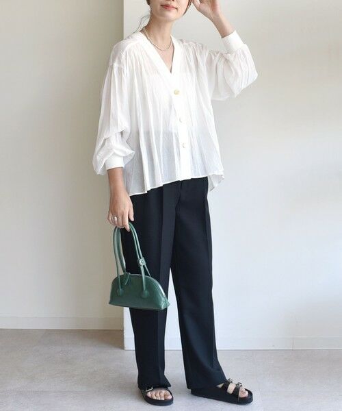 SHIPS / シップス カーディガン・ボレロ | 【WEB限定】〈手洗い可能〉シアー Vネック フレア シャツ カーディガン | 詳細15