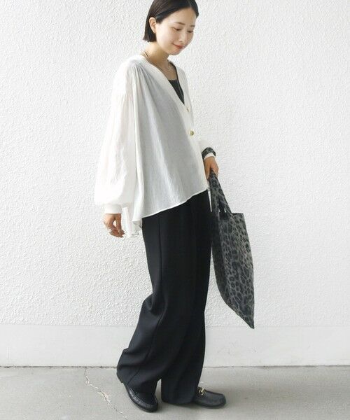 SHIPS / シップス カーディガン・ボレロ | 【WEB限定】〈手洗い可能〉シアー Vネック フレア シャツ カーディガン | 詳細3