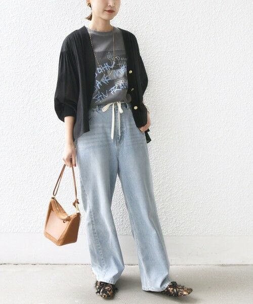 SHIPS / シップス カーディガン・ボレロ | 【WEB限定】〈手洗い可能〉シアー Vネック フレア シャツ カーディガン | 詳細25