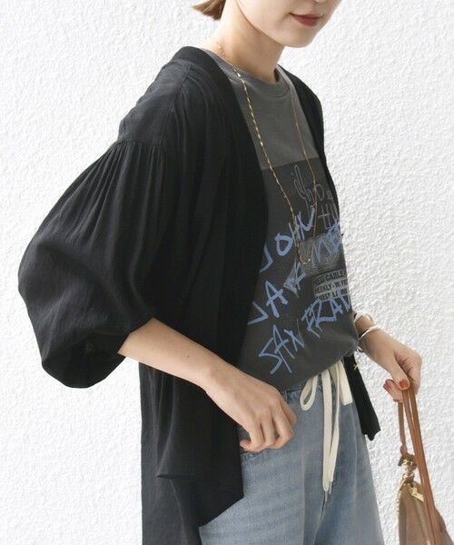 SHIPS / シップス カーディガン・ボレロ | 【WEB限定】〈手洗い可能〉シアー Vネック フレア シャツ カーディガン | 詳細30