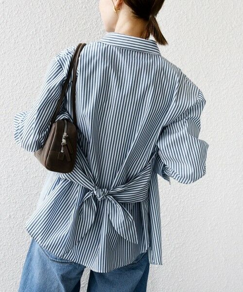 SHIPS / シップス シャツ・ブラウス | 【WEB限定】〈手洗い可能〉ストライプ 2WAY リボン シャツ | 詳細7