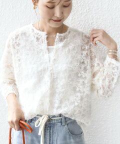 SHIPS / シップス シャツ・ブラウス | 《追加予約》【WEB限定】〈手洗い可能〉チュール フェザー レース 羽織