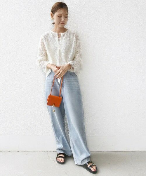 SHIPS / シップス シャツ・ブラウス | 《追加予約》【WEB限定】〈手洗い可能〉チュール フェザー レース 羽織 | 詳細1