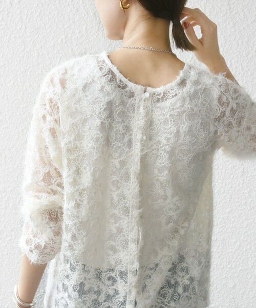 SHIPS / シップス シャツ・ブラウス | 《追加予約》【WEB限定】〈手洗い可能〉チュール フェザー レース 羽織 | 詳細13