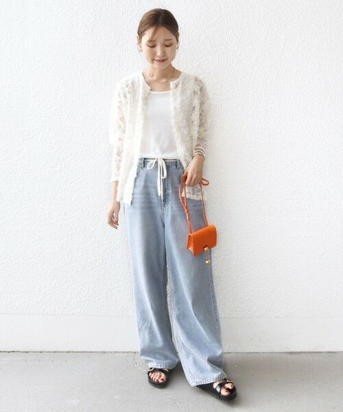 SHIPS / シップス シャツ・ブラウス | 《追加予約》【WEB限定】〈手洗い可能〉チュール フェザー レース 羽織 | 詳細15