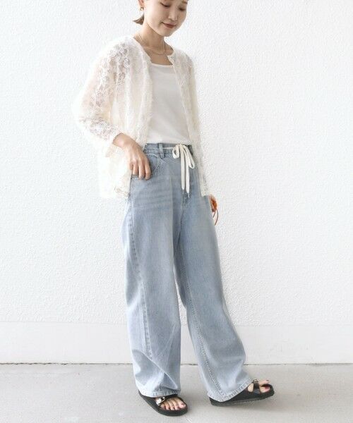 SHIPS / シップス シャツ・ブラウス | 《追加予約》【WEB限定】〈手洗い可能〉チュール フェザー レース 羽織 | 詳細16