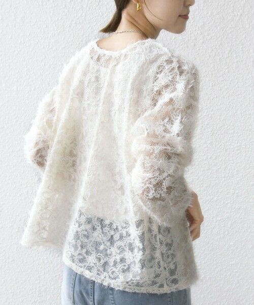 SHIPS / シップス シャツ・ブラウス | 《追加予約》【WEB限定】〈手洗い可能〉チュール フェザー レース 羽織 | 詳細19