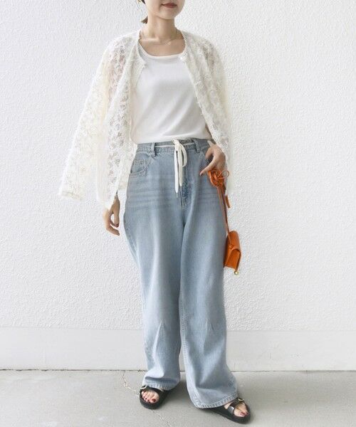 SHIPS / シップス シャツ・ブラウス | 《追加予約》【WEB限定】〈手洗い可能〉チュール フェザー レース 羽織 | 詳細21