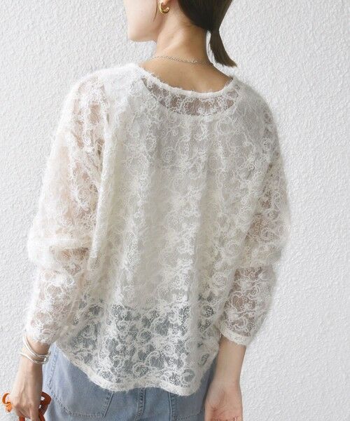 SHIPS / シップス シャツ・ブラウス | 《追加予約》【WEB限定】〈手洗い可能〉チュール フェザー レース 羽織 | 詳細4