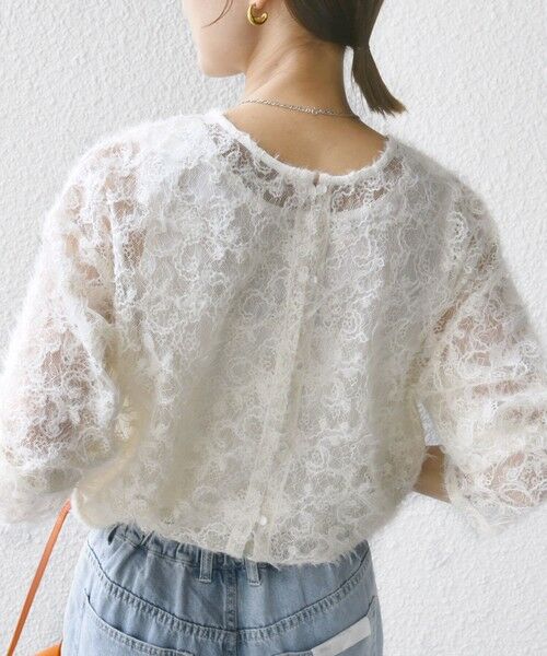 SHIPS / シップス シャツ・ブラウス | 《追加予約》【WEB限定】〈手洗い可能〉チュール フェザー レース 羽織 | 詳細9