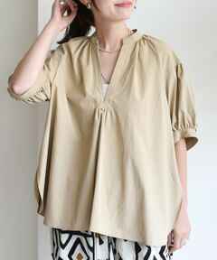 SHIPS for women / シップスウィメン quaranciel:〈洗濯機可能〉フリルカラー リボン フレンチスリーブ ブラウス SHIPS｜quaranciel:<洗濯機可能>フリルカラー リボン フレンチ