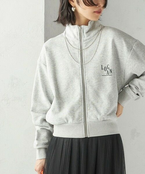 SHIPS for women/シップスウィメン 【SHIPS別注】LOGAN KNITTING MILLS:プリント ジップ プルオーバー ライトグレー ONE SIZE SHIPS for women/シップスウィメン 【SHIPS別注】LOGAN KNITTING MILLS:プリント ジップ プルオーバー ライトグレー ONE SIZE