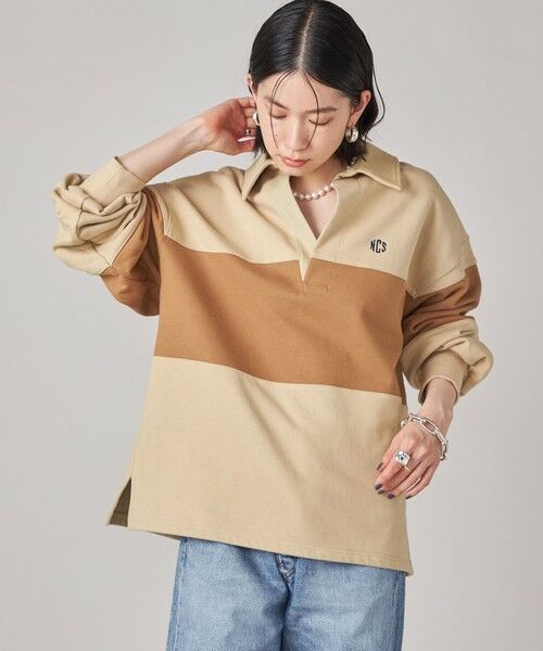 SHIPS / シップス Tシャツ | SHIPS NINE CASE:配色 スキッパー プルオーバー | 詳細8