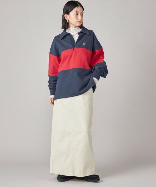 SHIPS / シップス Tシャツ | SHIPS NINE CASE:配色 スキッパー プルオーバー | 詳細25