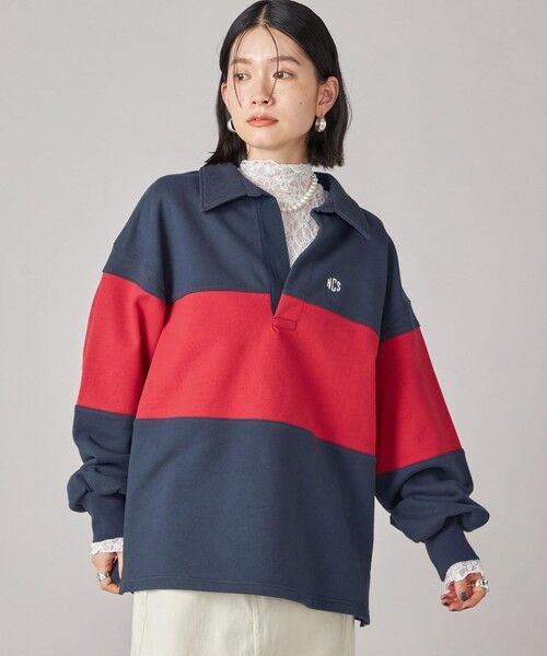 SHIPS / シップス Tシャツ | SHIPS NINE CASE:配色 スキッパー プルオーバー | 詳細26