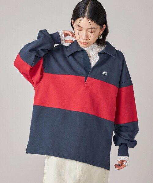 SHIPS / シップス Tシャツ | SHIPS NINE CASE:配色 スキッパー プルオーバー | 詳細27