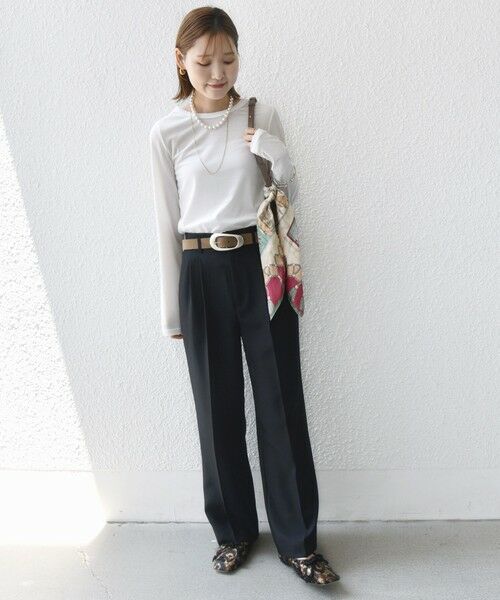 SHIPS / シップス カットソー（半袖以外） | 〈手洗い可能〉シアー トリコット  ポリエステル ベロア 前後2WAY ロングスリーブ | 詳細1