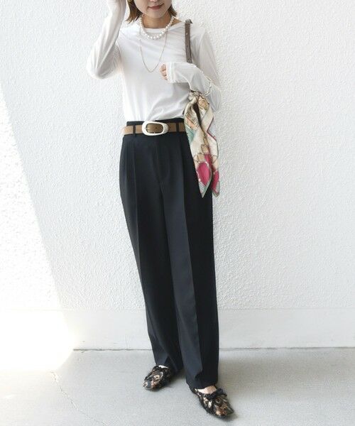 SHIPS / シップス カットソー（半袖以外） | 〈手洗い可能〉シアー トリコット  ポリエステル ベロア 前後2WAY ロングスリーブ | 詳細2