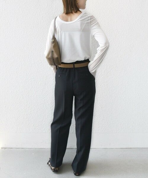 SHIPS / シップス カットソー（半袖以外） | 〈手洗い可能〉シアー トリコット  ポリエステル ベロア 前後2WAY ロングスリーブ | 詳細3