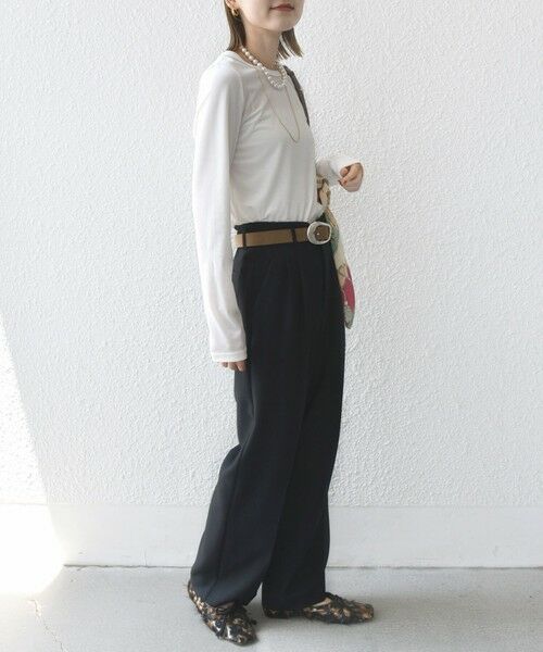 SHIPS / シップス カットソー（半袖以外） | 〈手洗い可能〉シアー トリコット  ポリエステル ベロア 前後2WAY ロングスリーブ | 詳細4