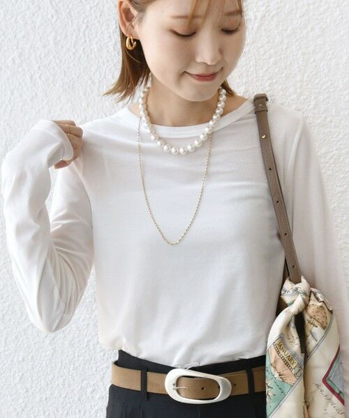 SHIPS / シップス カットソー（半袖以外） | 〈手洗い可能〉シアー トリコット  ポリエステル ベロア 前後2WAY ロングスリーブ | 詳細5