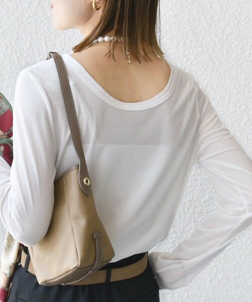 SHIPS / シップス カットソー（半袖以外） | 〈手洗い可能〉シアー トリコット  ポリエステル ベロア 前後2WAY ロングスリーブ | 詳細7