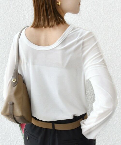 SHIPS / シップス カットソー（半袖以外） | 〈手洗い可能〉シアー トリコット  ポリエステル ベロア 前後2WAY ロングスリーブ | 詳細8