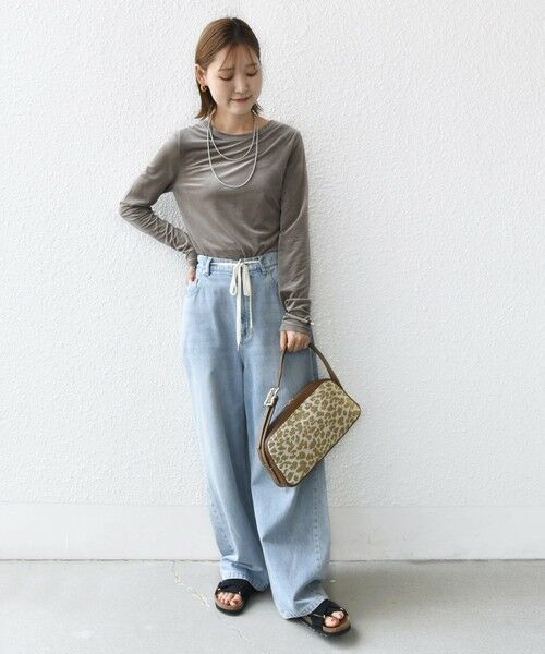 SHIPS / シップス カットソー（半袖以外） | 〈手洗い可能〉シアー トリコット  ポリエステル ベロア 前後2WAY ロングスリーブ | 詳細18