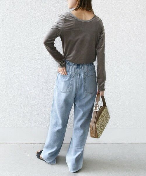 SHIPS / シップス カットソー（半袖以外） | 〈手洗い可能〉シアー トリコット  ポリエステル ベロア 前後2WAY ロングスリーブ | 詳細20