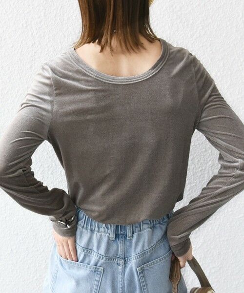 SHIPS / シップス カットソー（半袖以外） | 〈手洗い可能〉シアー トリコット  ポリエステル ベロア 前後2WAY ロングスリーブ | 詳細23