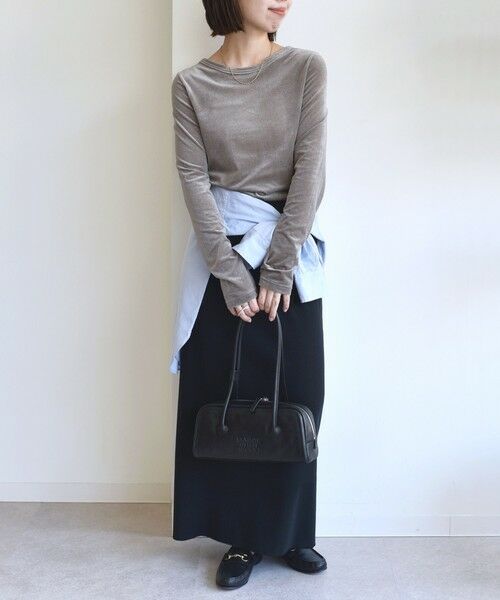 SHIPS / シップス カットソー（半袖以外） | 〈手洗い可能〉シアー トリコット  ポリエステル ベロア 前後2WAY ロングスリーブ | 詳細29