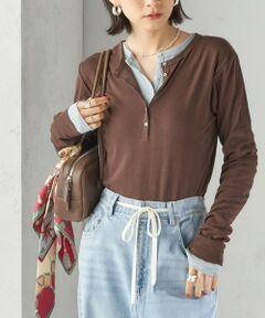 SHIPS / シップス Tシャツ | 【SHIPS別注】miller: シアー ヘンリー ネック ロング スリーブ TEE