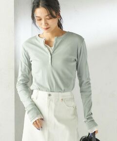 SHIPS / シップス Tシャツ | 【SHIPS別注】miller: シアー ヘンリー ネック ロング スリーブ TEE