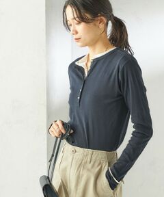 SHIPS / シップス Tシャツ | 【SHIPS別注】miller: シアー ヘンリー ネック ロング スリーブ TEE