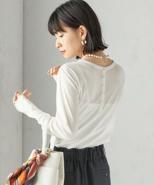 SHIPS / シップス Tシャツ | 【SHIPS別注】miller: シアー ヘンリー ネック ロング スリーブ TEE | 詳細15