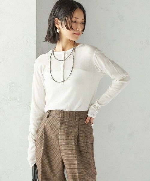 SHIPS / シップス Tシャツ | 【SHIPS別注】miller: シアー ヘンリー ネック ロング スリーブ TEE | 詳細21