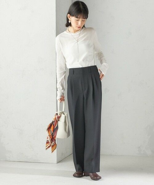 SHIPS / シップス Tシャツ | 【SHIPS別注】miller: シアー ヘンリー ネック ロング スリーブ TEE | 詳細6