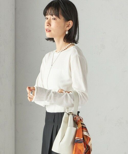 SHIPS / シップス Tシャツ | 【SHIPS別注】miller: シアー ヘンリー ネック ロング スリーブ TEE | 詳細8