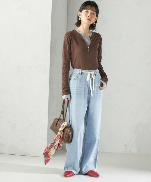 SHIPS / シップス Tシャツ | 【SHIPS別注】miller: シアー ヘンリー ネック ロング スリーブ TEE | 詳細22