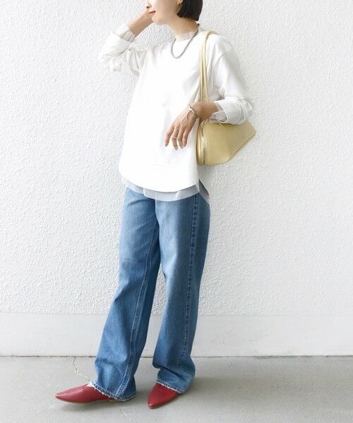 SHIPS / シップス カットソー | 【WEB限定】チュール コンビ ラウンド カットソー | 詳細2