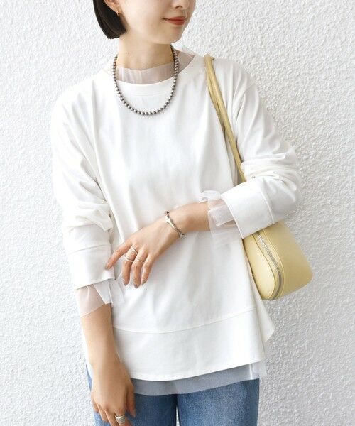 SHIPS / シップス カットソー | 【WEB限定】チュール コンビ ラウンド カットソー | 詳細5