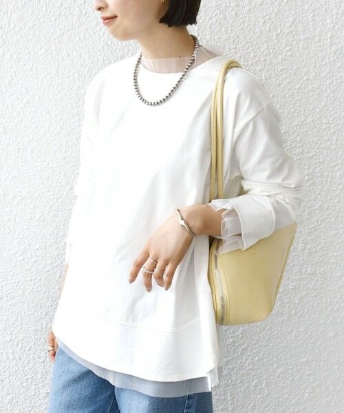 SHIPS / シップス カットソー | 【WEB限定】チュール コンビ ラウンド カットソー | 詳細6