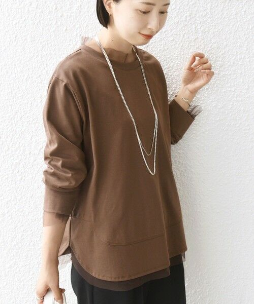 SHIPS / シップス カットソー | 【WEB限定】チュール コンビ ラウンド カットソー | 詳細17