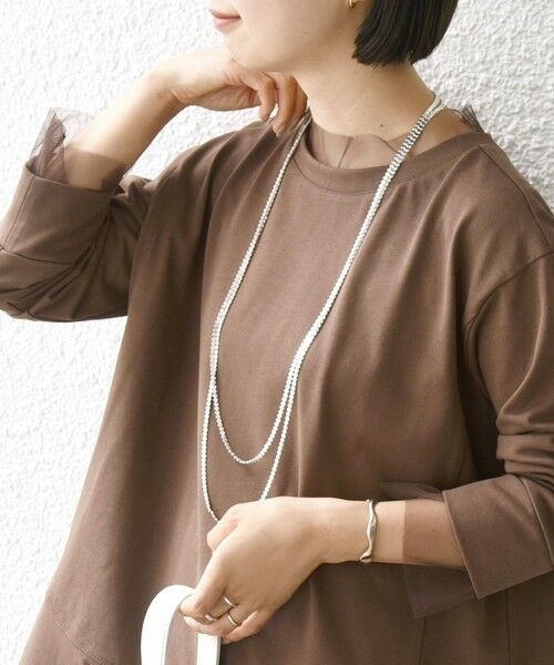 SHIPS / シップス カットソー | 【WEB限定】チュール コンビ ラウンド カットソー | 詳細19