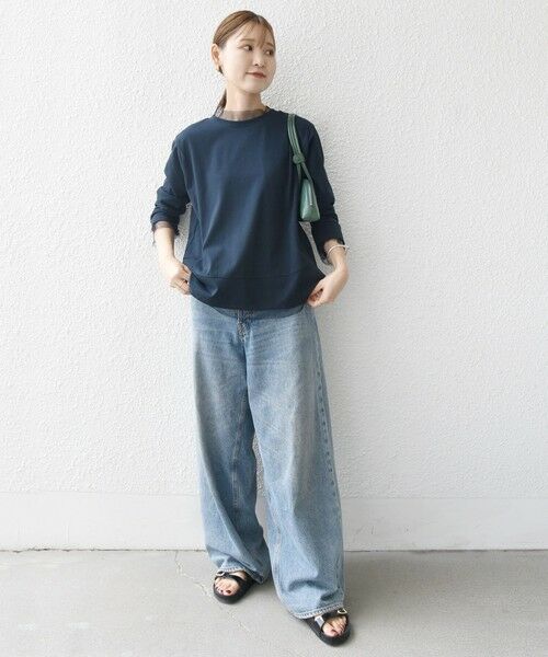 SHIPS / シップス カットソー | 【WEB限定】チュール コンビ ラウンド カットソー | 詳細22