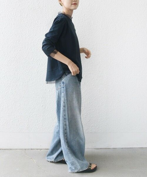 SHIPS / シップス カットソー | 【WEB限定】チュール コンビ ラウンド カットソー | 詳細25