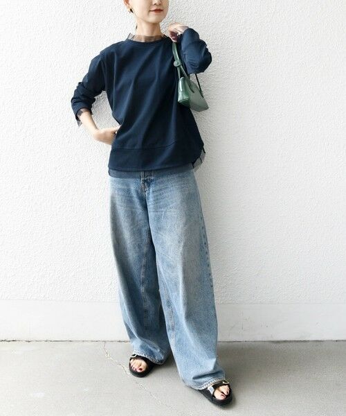 SHIPS / シップス カットソー | 【WEB限定】チュール コンビ ラウンド カットソー | 詳細26