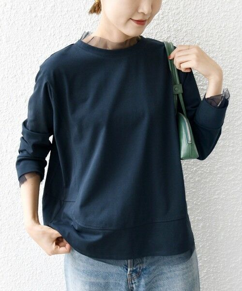 SHIPS / シップス カットソー | 【WEB限定】チュール コンビ ラウンド カットソー | 詳細27